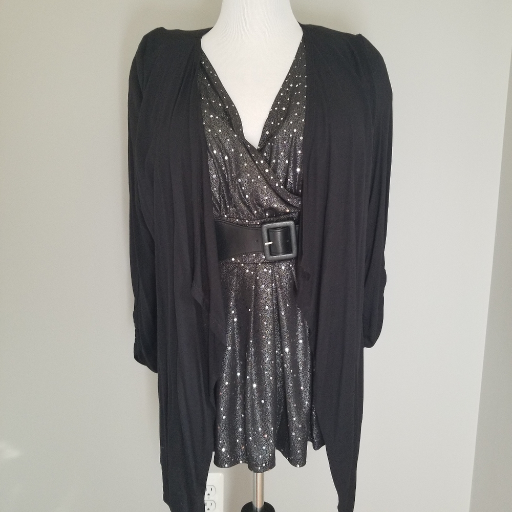 Style & Co 2-in-1 Black Blouse - XL
